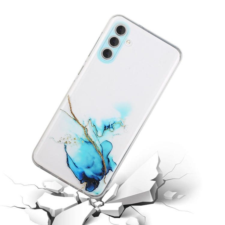For Samsung Galaxy S23+ 5G Hollow Marble Pattern TPU Precise Hole Phone Protective Case(Blue) For Samsung Galaxy S23+ 5G Hollow Marble Pattern TPU Precise Hole Phone Protective Case(Blue)