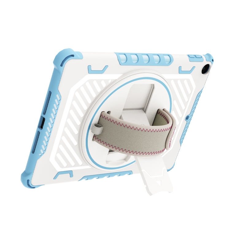 For iPad 9.7 2018/2017 Shockproof Tablet Case with Holder & Hand Strap(Blue) For iPad 9.7 2018/2017 Shockproof Tablet Case with Holder & Hand Strap(Blue)