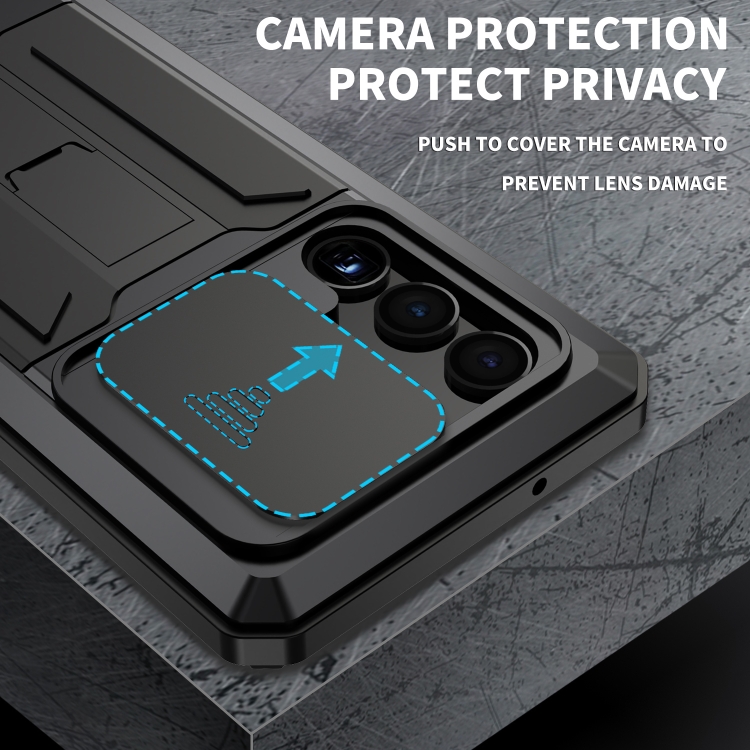 For Samsung Galaxy S23 Ultra 5G R-JUST Sliding Camera Design Life Waterproof Dustproof Shockproof Phone Case(Black) For Samsung Galaxy S23 Ultra 5G R-JUST Sliding Camera Design Life Waterproof Dustproof Shockproof Phone Case(Black)