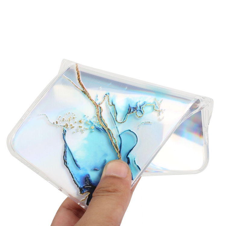 For Samsung Galaxy S23 5G Laser Marble Pattern Clear TPU Protective Phone Case(Blue) For Samsung Galaxy S23 5G Laser Marble Pattern Clear TPU Protective Phone Case(Blue)