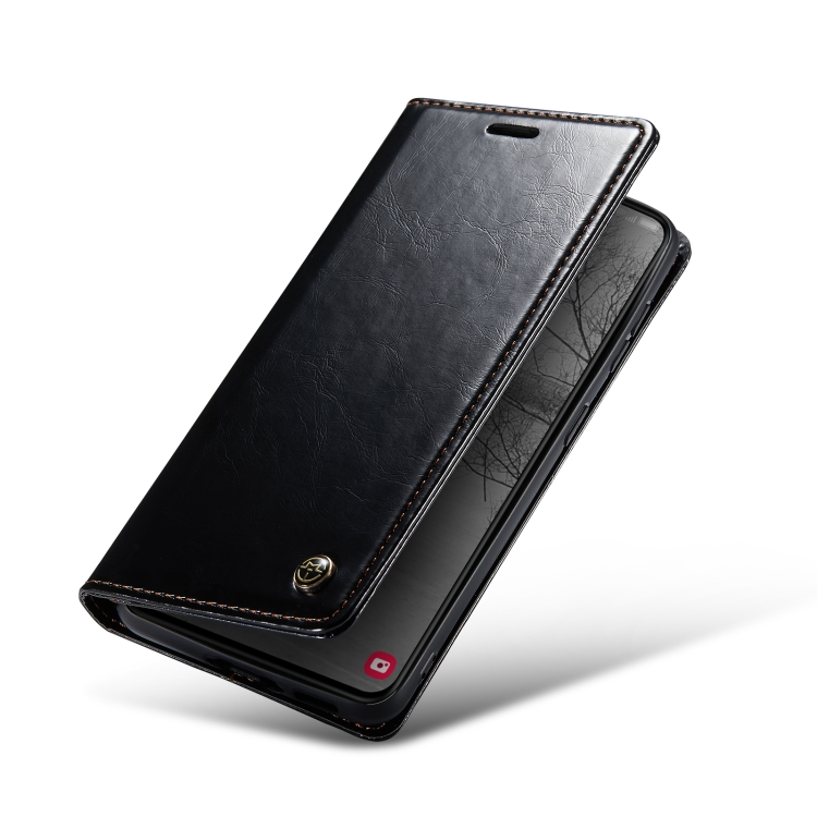 For Samsung Galaxy S23+ 5G CaseMe 003 Crazy Horse Texture Leather Phone Case(Black)