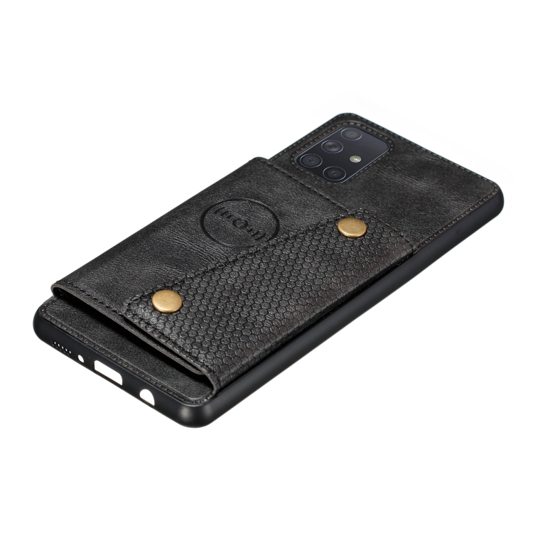 For Galaxy A41 (Eurasian Version) PU + TPU Shockproof Magnetic Protective Case with Card Slots(Black) For Galaxy A41 (Eurasian Version) PU + TPU Shockproof Magnetic Protective Case with Card Slots(Black)