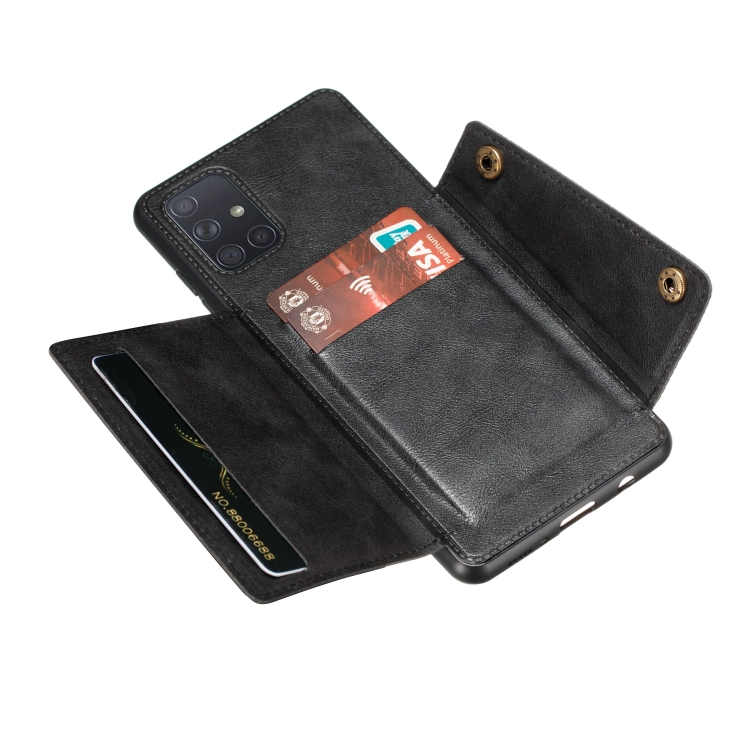 For Galaxy A41 (Eurasian Version) PU + TPU Shockproof Magnetic Protective Case with Card Slots(Black) For Galaxy A41 (Eurasian Version) PU + TPU Shockproof Magnetic Protective Case with Card Slots(Black)
