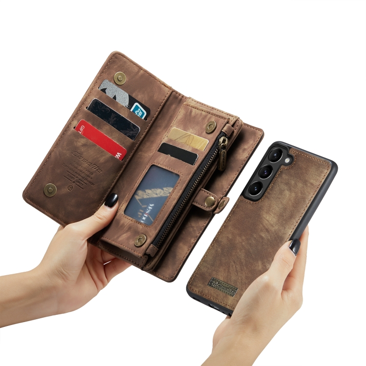 For Samsung Galaxy S23+ 5G CaseMe 008 Detachable Multifunctional Leather Phone Case(Brown)
