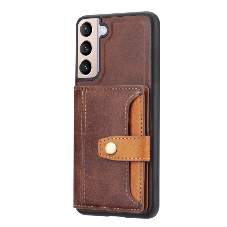 For Samsung Galaxy S23+ 5G Calfskin Color Matching TPU + PU Phone Case(Brown) For Samsung Galaxy S23+ 5G Calfskin Color Matching TPU + PU Phone Case(Brown)