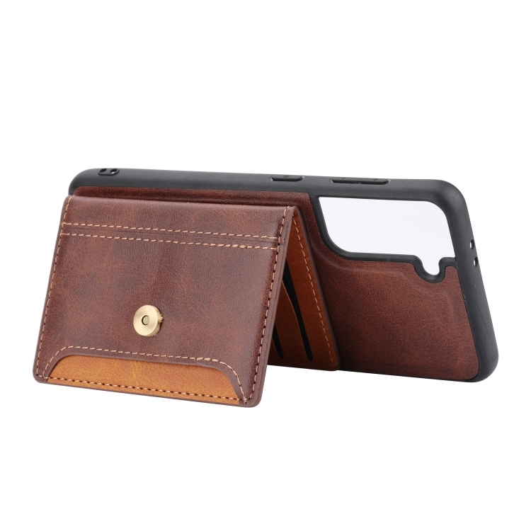 For Samsung Galaxy S23+ 5G Calfskin Color Matching TPU + PU Phone Case(Brown) For Samsung Galaxy S23+ 5G Calfskin Color Matching TPU + PU Phone Case(Brown)