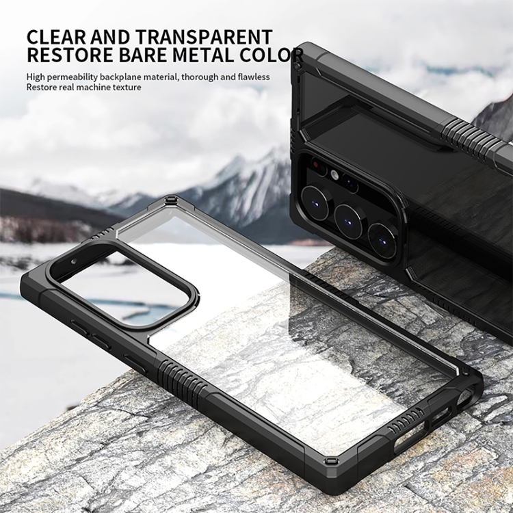 For Samsung Galaxy S23 5G iPAKY Transparent PC + TPU Shockproof Phone Case(Black) For Samsung Galaxy S23 5G iPAKY Transparent PC + TPU Shockproof Phone Case(Black)