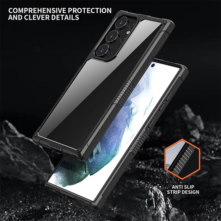 For Samsung Galaxy S23 5G iPAKY Transparent PC + TPU Shockproof Phone Case(Black) For Samsung Galaxy S23 5G iPAKY Transparent PC + TPU Shockproof Phone Case(Black)