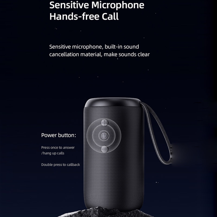 USAMS US-YC011 Lanyard Style Fabric Wireless Bluetooth Waterproof Small Speaker(Black) USAMS US-YC011 Lanyard Style Fabric Wireless Bluetooth Waterproof Small Speaker(Black)