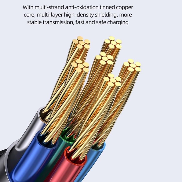 USAMS Type-C to 8 Pin PD20W Aluminum Alloy Transparent Digital Display Fast Charge Data Cable, Cable Length:1.2m(Black)