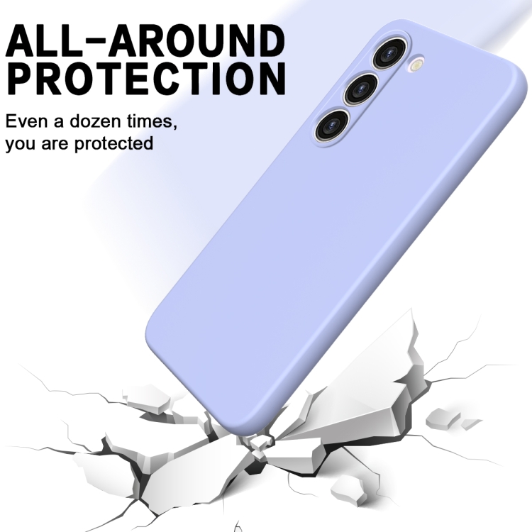 For Samsung Galaxy S23+ 5G Pure Color Liquid Silicone Shockproof Full Coverage Phone Case (Purple) For Samsung Galaxy S23+ 5G Pure Color Liquid Silicone Shockproof Full Coverage Phone Case (Purple)