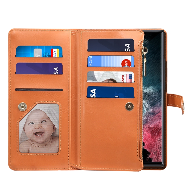 For Samsung Galaxy S23 Ultra 5G ESEBLE Star Series Lanyard Zipper Wallet RFID Leather Case(Brown) For Samsung Galaxy S23 Ultra 5G ESEBLE Star Series Lanyard Zipper Wallet RFID Leather Case(Brown)