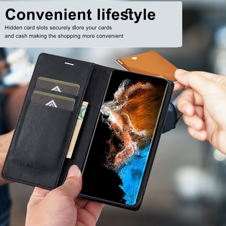 For Samsung Galaxy S23+ 5G LC.IMEEKE RFID Anti-theft Leather Phone Case(Black) For Samsung Galaxy S23+ 5G LC.IMEEKE RFID Anti-theft Leather Phone Case(Black)