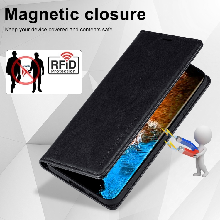 For Samsung Galaxy S23+ 5G LC.IMEEKE RFID Anti-theft Leather Phone Case(Black) For Samsung Galaxy S23+ 5G LC.IMEEKE RFID Anti-theft Leather Phone Case(Black)