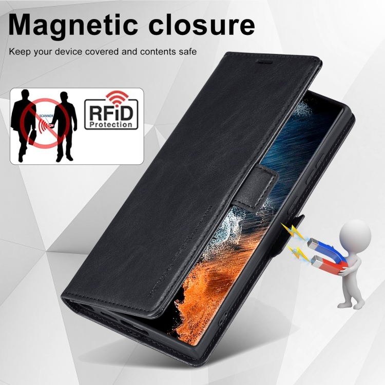 For Samsung Galaxy S23 Ultra 5G LC.IMEEKE RFID Anti-theft Leather Phone Case(Black) For Samsung Galaxy S23 Ultra 5G LC.IMEEKE RFID Anti-theft Leather Phone Case(Black)