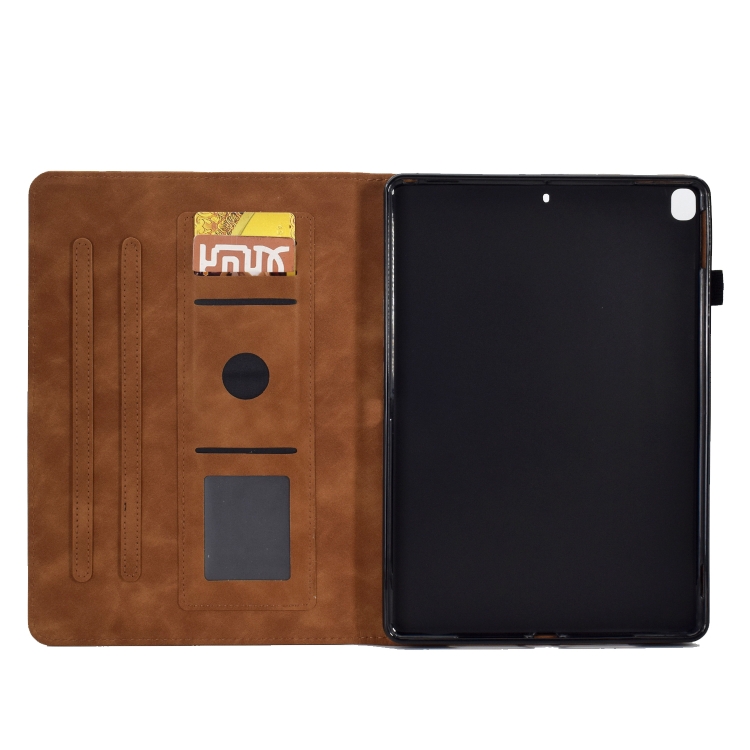 For iPad 10.2 2021/2020/2019 / 10.5 2019/2017 Tower Embossed Leather Smart Tablet Case(Brown) For iPad 10.2 2021/2020/2019 / 10.5 2019/2017 Tower Embossed Leather Smart Tablet Case(Brown)
