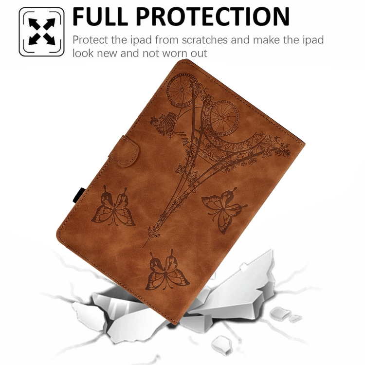For iPad Air / Air 2 / 9.7 2017 / 9.7 2018 Tower Embossed Leather Smart Tablet Case(Brown) For iPad Air / Air 2 / 9.7 2017 / 9.7 2018 Tower Embossed Leather Smart Tablet Case(Brown)