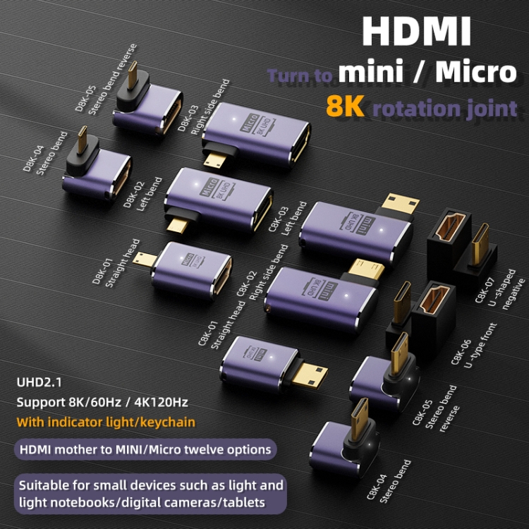 D8K-04 8K HDMI 2.1 a miniadaptador - 1