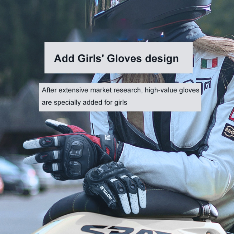 Un paio di guanti da moto in vera pelle con touch screen in fibra di  carbonio con nocche rigide, taglia: L (nero)
