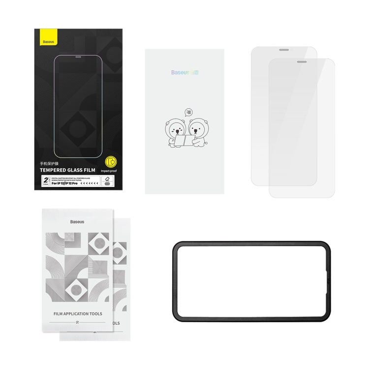 For iPhone 12 Pro Max Baseus 2pcs 0.3mm Crystal Explosion-proof Tempered Glass Film For iPhone 12 Pro Max Baseus 2pcs 0.3mm Crystal Explosion-proof Tempered Glass Film
