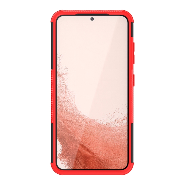 For Samsung Galaxy S23 5G Tire Texture TPU + PC Phone Case with Holder(Red) For Samsung Galaxy S23 5G Tire Texture TPU + PC Phone Case with Holder(Red)