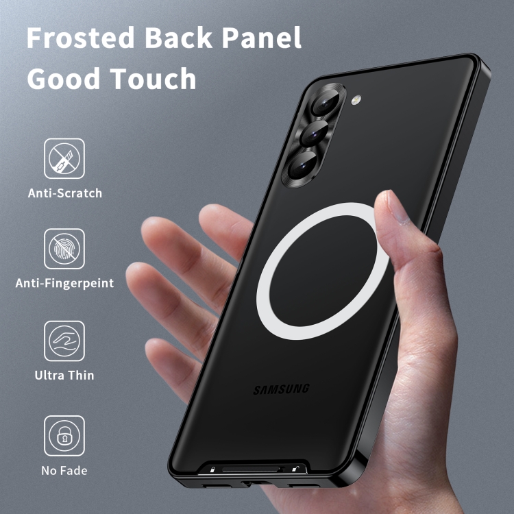 For Samsung Galaxy S23+ 5G MagSafe Magnetic Frosted Metal Phone Case(Black) For Samsung Galaxy S23+ 5G MagSafe Magnetic Frosted Metal Phone Case(Black)
