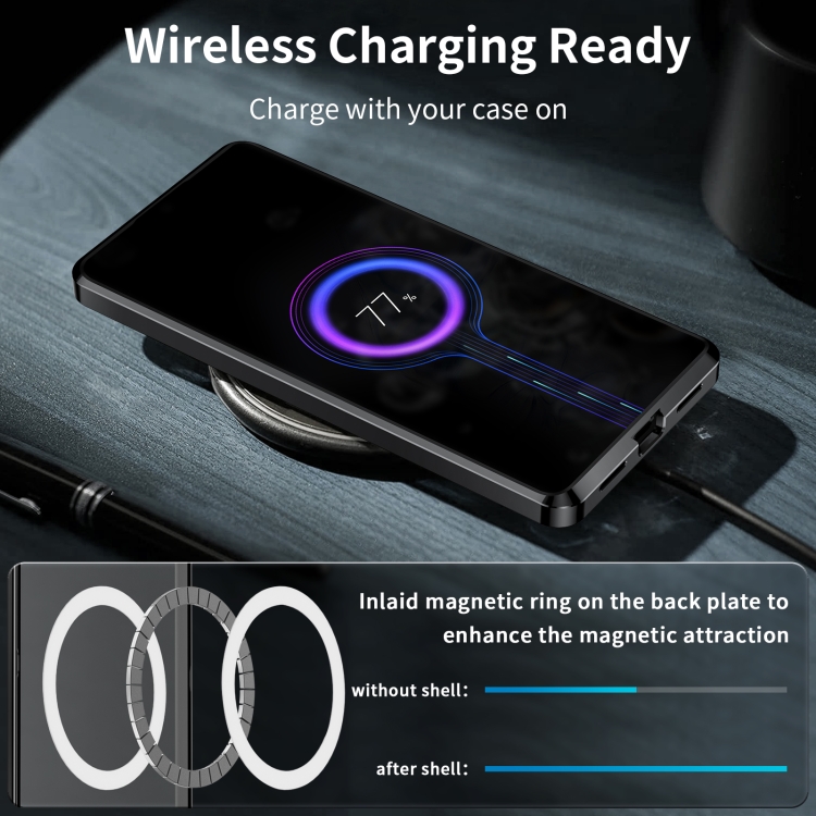 For Samsung Galaxy S23+ 5G MagSafe Magnetic Frosted Metal Phone Case(Black) For Samsung Galaxy S23+ 5G MagSafe Magnetic Frosted Metal Phone Case(Black)
