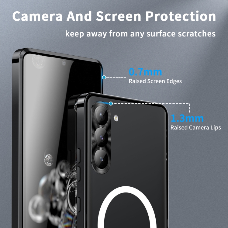 For Samsung Galaxy S23+ 5G MagSafe Magnetic Frosted Metal Phone Case(Black) For Samsung Galaxy S23+ 5G MagSafe Magnetic Frosted Metal Phone Case(Black)