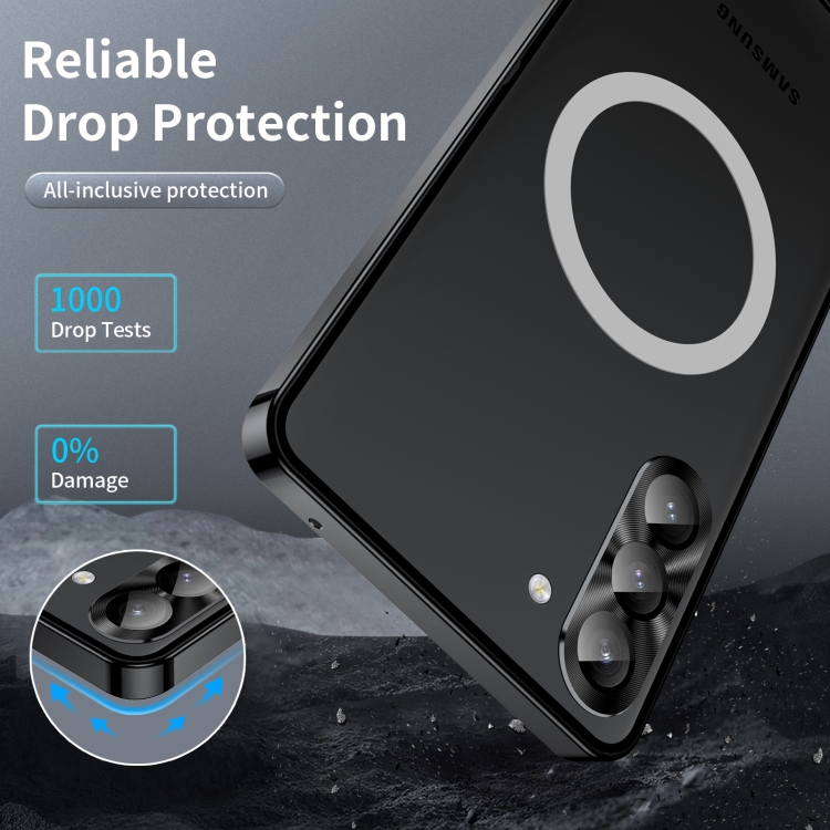 For Samsung Galaxy S23+ 5G MagSafe Magnetic Frosted Metal Phone Case(Black) For Samsung Galaxy S23+ 5G MagSafe Magnetic Frosted Metal Phone Case(Black)
