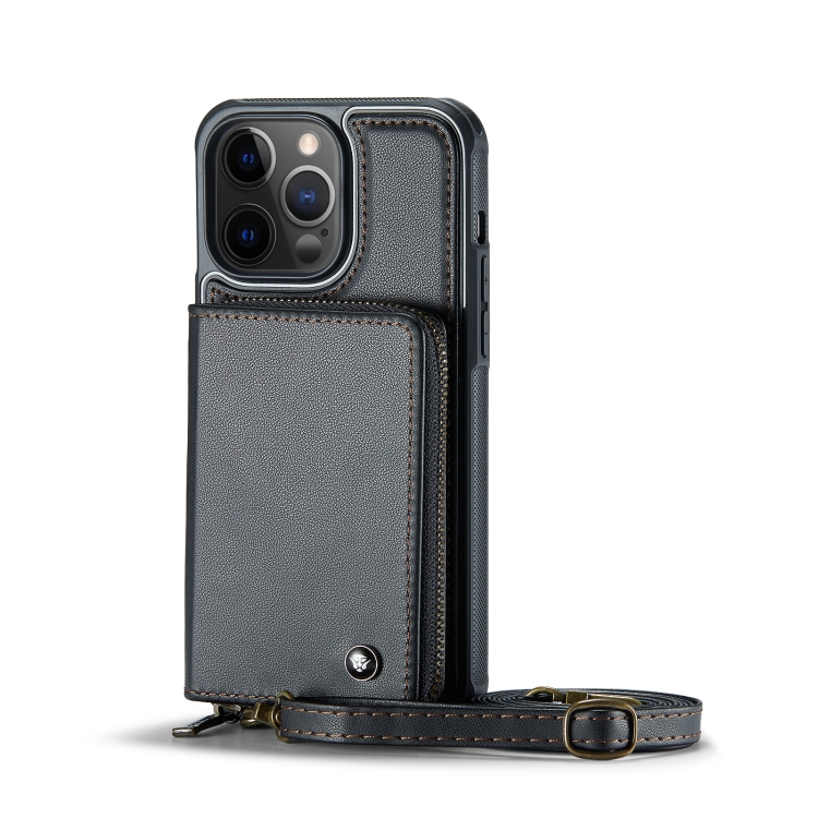 For iPhone 12 Pro Max JEEHOOD C22 Series Zipper Wallet Leather Phone Case with Dual Lanyard(Black) For iPhone 12 Pro Max JEEHOOD C22 Series Zipper Wallet Leather Phone Case with Dual Lanyard(Black)