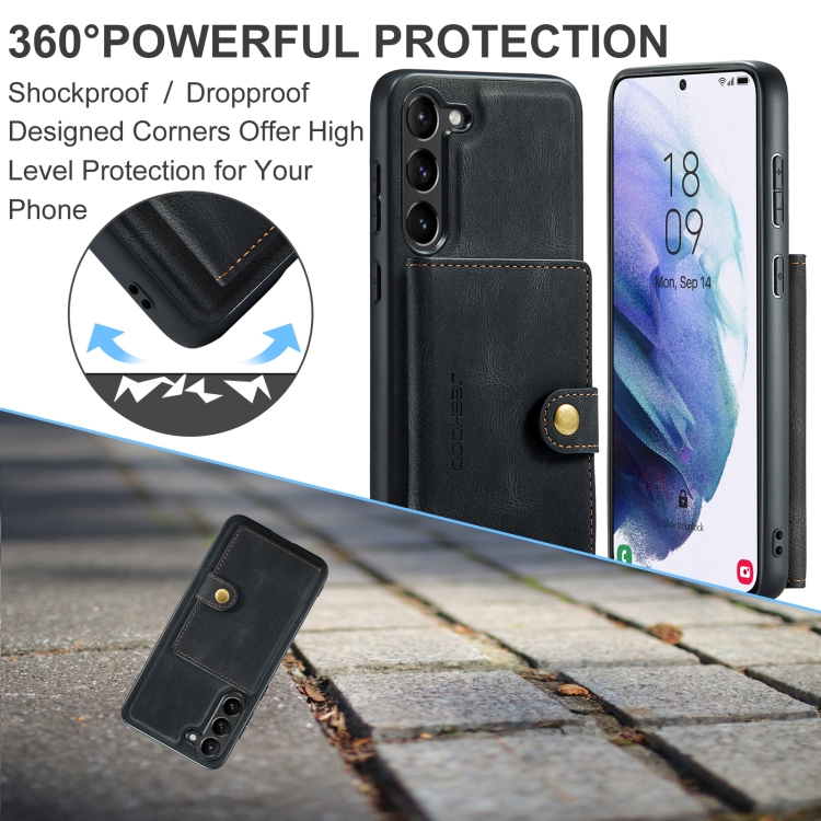 For Samsung Galaxy S23+ 5G JEEHOOD Retro Magnetic Detachable Wallet Phone Case(Black) For Samsung Galaxy S23+ 5G JEEHOOD Retro Magnetic Detachable Wallet Phone Case(Black)