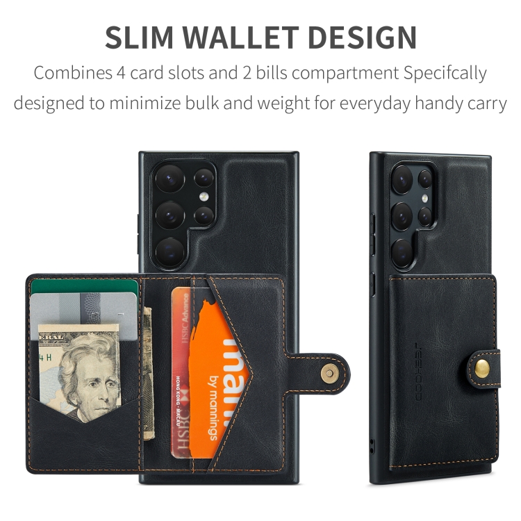For Samsung Galaxy S23 Ultra 5G JEEHOOD Retro Magnetic Detachable Wallet Phone Case(Black) For Samsung Galaxy S23 Ultra 5G JEEHOOD Retro Magnetic Detachable Wallet Phone Case(Black)
