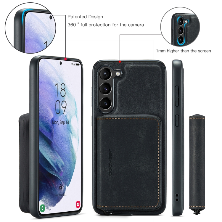 For Samsung Galaxy S23+ 5G JEEHOOD Magnetic Zipper Wallet Leather Phone Case(Black)