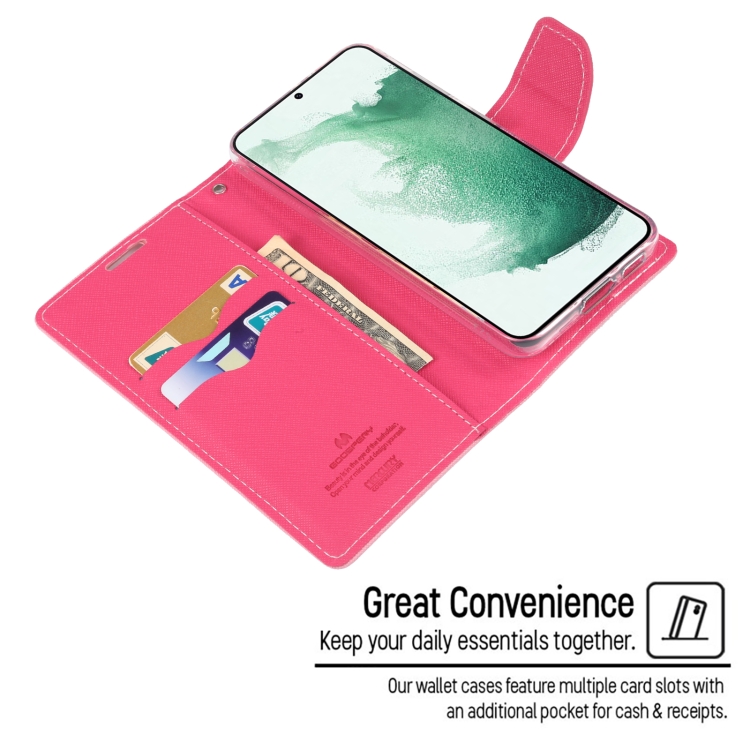 For Samsung Galaxy S23 5G GOOSPERY FANCY DIARY Cross Texture Leather Phone Case(Pink) For Samsung Galaxy S23 5G GOOSPERY FANCY DIARY Cross Texture Leather Phone Case(Pink)