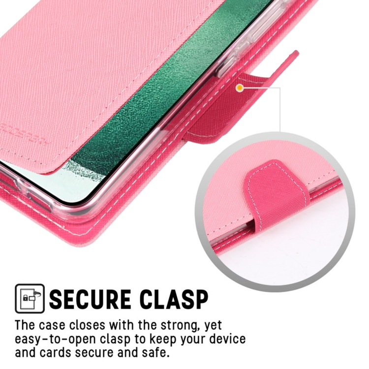 For Samsung Galaxy S23 5G GOOSPERY FANCY DIARY Cross Texture Leather Phone Case(Pink) For Samsung Galaxy S23 5G GOOSPERY FANCY DIARY Cross Texture Leather Phone Case(Pink)
