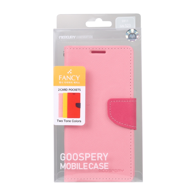 For Samsung Galaxy S23 5G GOOSPERY FANCY DIARY Cross Texture Leather Phone Case(Pink) For Samsung Galaxy S23 5G GOOSPERY FANCY DIARY Cross Texture Leather Phone Case(Pink)