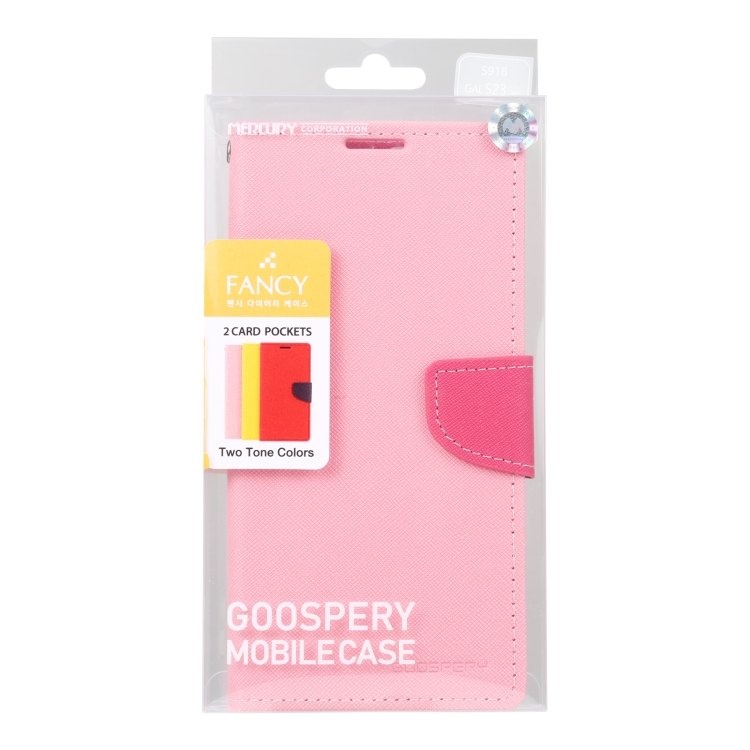 For Samsung Galaxy S23 Ultra 5G GOOSPERY FANCY DIARY Cross Texture Leather Phone Case(Pink) For Samsung Galaxy S23 Ultra 5G GOOSPERY FANCY DIARY Cross Texture Leather Phone Case(Pink)