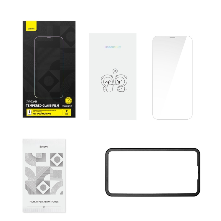 For iPhone X/XS/11 Pro Baseus 0.4mm All-glass Corning Tempered Glass Film For iPhone X/XS/11 Pro Baseus 0.4mm All-glass Corning Tempered Glass Film