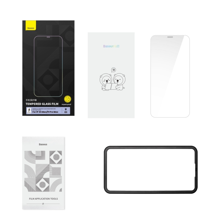 For iPhone XS Max/11 Pro Max Baseus 0.4mm All-glass Corning Tempered Glass Film For iPhone XS Max/11 Pro Max Baseus 0.4mm All-glass Corning Tempered Glass Film