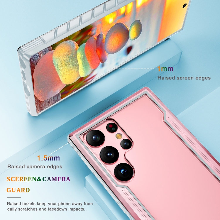 For Samsung Galaxy S22 Ultra 5G iPAKY Thunder Series Aluminum Frame + TPU Bumper + Clear PC Shockproof Phone Case(Rose Gold) For Samsung Galaxy S22 Ultra 5G iPAKY Thunder Series Aluminum Frame + TPU Bumper + Clear PC Shockproof Phone Case(Rose Gold)