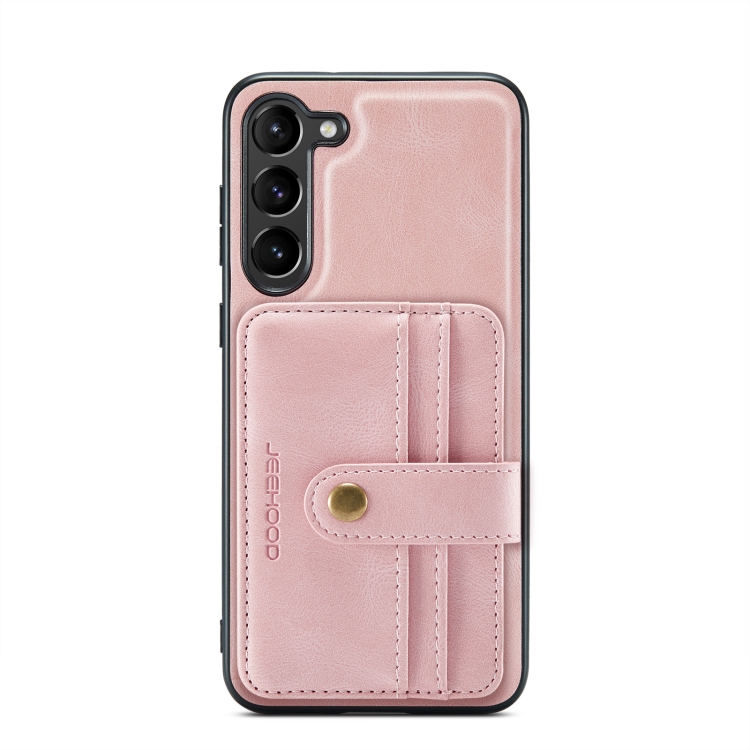 For Samsung Galaxy S23+ 5G JEEHOOD RFID Anti-Theft Wallet Magnetic Leather Phone Case(Pink) For Samsung Galaxy S23+ 5G JEEHOOD RFID Anti-Theft Wallet Magnetic Leather Phone Case(Pink)