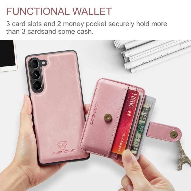 For Samsung Galaxy S23+ 5G JEEHOOD RFID Anti-Theft Wallet Magnetic Leather Phone Case(Pink) For Samsung Galaxy S23+ 5G JEEHOOD RFID Anti-Theft Wallet Magnetic Leather Phone Case(Pink)