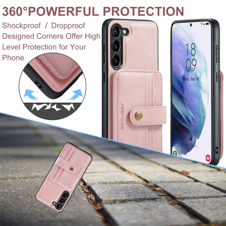 For Samsung Galaxy S23+ 5G JEEHOOD RFID Anti-Theft Wallet Magnetic Leather Phone Case(Pink) For Samsung Galaxy S23+ 5G JEEHOOD RFID Anti-Theft Wallet Magnetic Leather Phone Case(Pink)