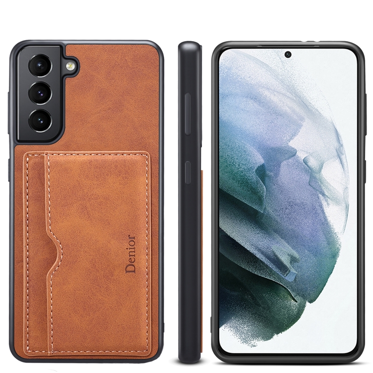 For Samsung Galaxy S23+ 5G Denior PU Single Card Slot Holder Phone Case(Brown) For Samsung Galaxy S23+ 5G Denior PU Single Card Slot Holder Phone Case(Brown)