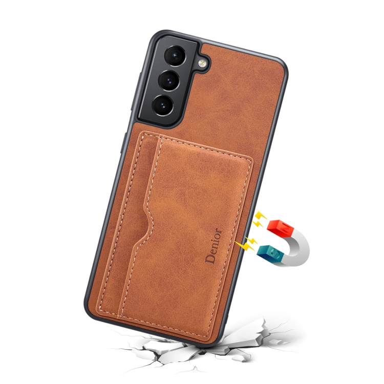 For Samsung Galaxy S23+ 5G Denior PU Single Card Slot Holder Phone Case(Brown) For Samsung Galaxy S23+ 5G Denior PU Single Card Slot Holder Phone Case(Brown)