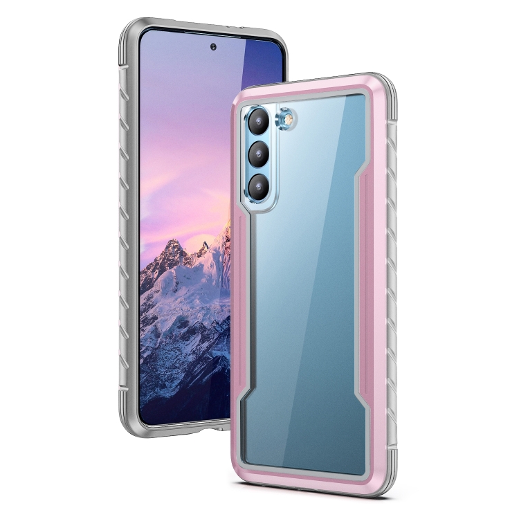 For Samsung Galaxy S22 5G iPAKY Thunder Series Aluminum Frame + TPU Bumper + Clear PC Shockproof Phone Case(Rose Gold) For Samsung Galaxy S22 5G iPAKY Thunder Series Aluminum Frame + TPU Bumper + Clear PC Shockproof Phone Case(Rose Gold)