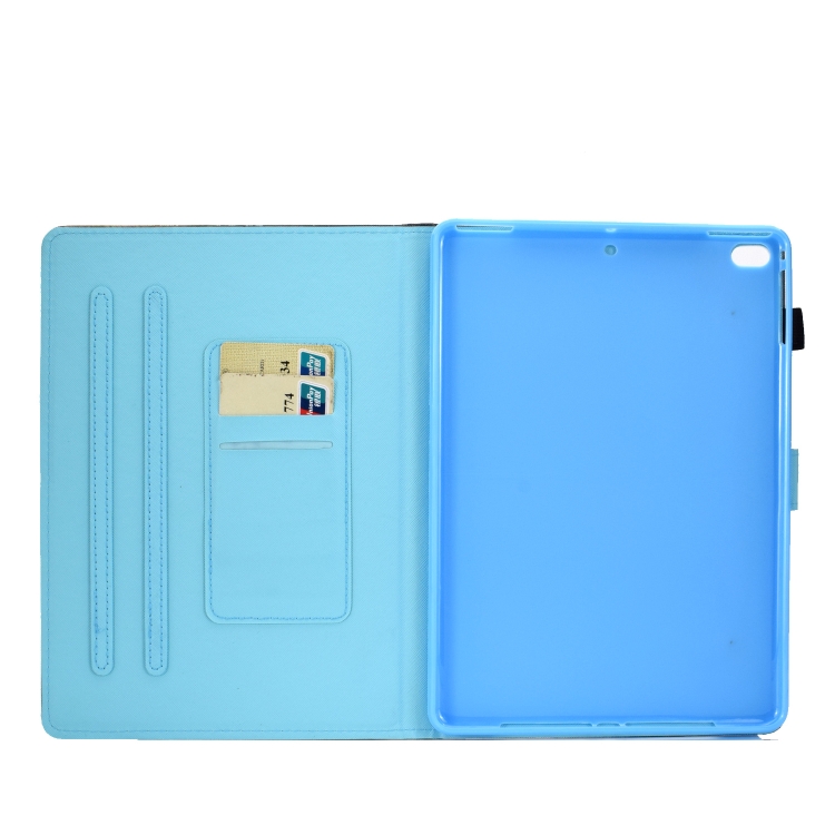 For iPad Air 2 Horizontal TPU Painted Flat Feather Case Anti-skid strip with Sleep Function & Pen Cover & Card Slot & Holder(Folk-custom) For iPad Air 2 Horizontal TPU Painted Flat Feather Case Anti-skid strip with Sleep Function & Pen Cover & Card Slot & Holder(Folk-custom)