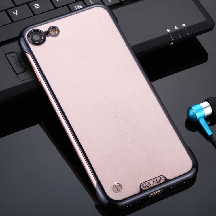 For iPhone SE 2022 / SE 2020 / 8 / 7 SULADA Borderless Drop-proof Vacuum Plating PC Case(Black)