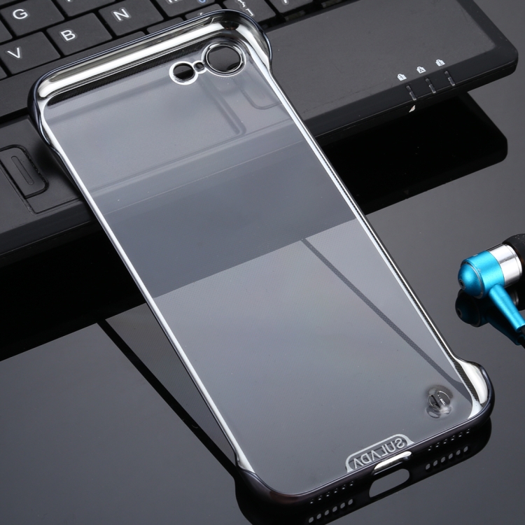 For iPhone SE 2022 / SE 2020 / 8 / 7 SULADA Borderless Drop-proof Vacuum Plating PC Case(Black)