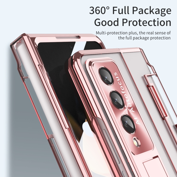 For Samsung Galaxy Z Fold4 Phantom Series Integrated Folding Phone Case(Rose Gold)